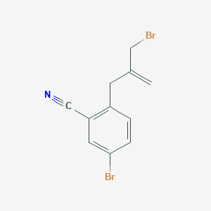 molecular formula C11H9Br2N B12569014 Benzonitrile, 5-bromo-2-[2-(bromomethyl)-2-propenyl]- CAS No. 506427-46-9