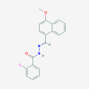 molecular formula C19H15IN2O2 B12569077 2-iodo-N-[(4-methoxynaphthalen-1-yl)methylideneamino]benzamide CAS No. 304456-84-6