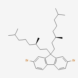 molecular formula C33H48Br2 B12569113 2,7-Dibromo-9,9-bis[(3R)-3,7-dimethyloctyl]-9H-fluorene CAS No. 483315-09-9