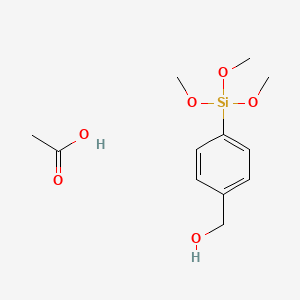 molecular formula C12H20O6Si B12569121 Acetic acid--[4-(trimethoxysilyl)phenyl]methanol (1/1) CAS No. 168278-76-0