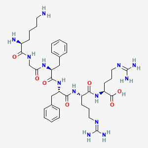 molecular formula C38H59N13O7 B12569223 L-Lysylglycyl-L-phenylalanyl-L-phenylalanyl-N~5~-(diaminomethylidene)-L-ornithyl-N~5~-(diaminomethylidene)-L-ornithine CAS No. 181178-89-2