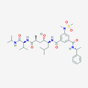 molecular formula C36H55N5O7S B1256931 N-[(1s,2s,4r)-2-Hydroxy-1-Isobutyl-5-({(1s)-1-[(Isopropylamino)carbonyl]-2-Methylpropyl}amino)-4-Methyl-5-Oxopentyl]-5-[methyl(Methylsulfonyl)amino]-N'-[(1r)-1-Phenylethyl]isophthalamide 