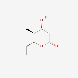 molecular formula C8H14O3 B12569349 2H-Pyran-2-one, 6-ethyltetrahydro-4-hydroxy-5-methyl-, (4R,5S,6R)- CAS No. 202072-84-2