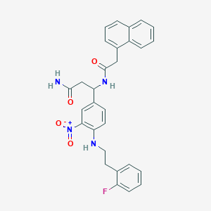 molecular formula C29H27FN4O4 B1256949 3-[4-[2-(2-Fluorophenyl)ethylamino]-3-nitrophenyl]-3-[[2-(1-naphthalenyl)-1-oxoethyl]amino]propanamide 