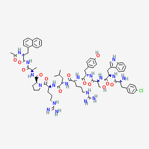 molecular formula C73H95ClN18O13 B1256975 LHRH, N-ac-Naphthyl(1)-(4-Cl-phe)(2)-trp(3)-arg(6)-ala(10)- CAS No. 86044-78-2