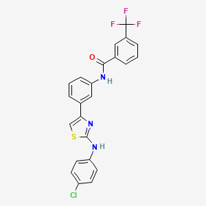 molecular formula C23H15ClF3N3OS B1256979 N-[3-[2-(4-chloroanilino)-4-thiazolyl]phenyl]-3-(trifluoromethyl)benzamide 