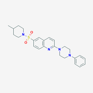 6-[(4-Methyl-1-piperidinyl)sulfonyl]-2-(4-phenyl-1-piperazinyl)quinoline