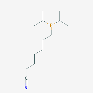 molecular formula C13H26NP B12569929 Heptanenitrile, 7-[bis(1-methylethyl)phosphino]- CAS No. 181515-33-3