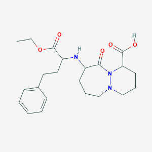 molecular formula C22H31N3O5 B012570 7-[(1-乙氧基-1-氧代-4-苯基丁烷-2-基)氨基]-6-氧代-1,2,3,4,7,8,9,10-八氢吡啶并[1,2-a]二氮杂卓-4-羧酸 CAS No. 104013-57-2