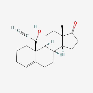 molecular formula C21H28O2 B1257012 (8R,9S,10S,13S,14S)-10-(1-hydroxyprop-2-ynyl)-13-methyl-1,2,3,6,7,8,9,11,12,14,15,16-dodecahydrocyclopenta[a]phenanthren-17-one 