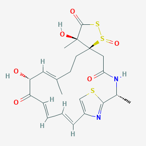 molecular formula C22H26N2O6S3 B1257015 (2R,4'R,6R,9E,11R,13E,15E)-4',11-dihydroxy-2,4',9-trimethyl-1'-oxospiro[19-thia-3,20-diazabicyclo[15.2.1]icosa-1(20),9,13,15,17-pentaene-6,5'-dithiolane]-3',4,12-trione 