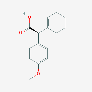 molecular formula C15H18O3 B1257030 (2S)-2-(cyclohexen-1-yl)-2-(4-methoxyphenyl)acetic acid 