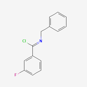 N-Benzyl-3-fluorobenzene-1-carboximidoyl chloride