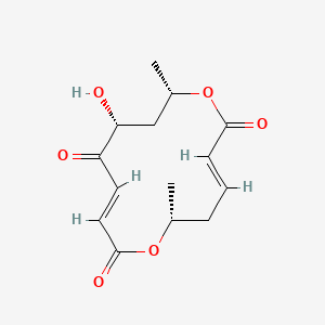 molecular formula C14H18O6 B1257049 (3E,6R,9E,12R,14S)-12-hydroxy-6,14-dimethyl-1,7-dioxacyclotetradeca-3,9-diene-2,8,11-trione 
