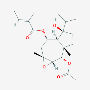 molecular formula C22H34O6 B1257050 [(1aS,2S,2aS,5R,5aS,6S,7aR)-2-acetyloxy-5-hydroxy-2a,7a-dimethyl-5-propan-2-yl-2,3,4,5a,6,7-hexahydro-1aH-azuleno[6,7-b]oxiren-6-yl] (E)-2-methylbut-2-enoate 