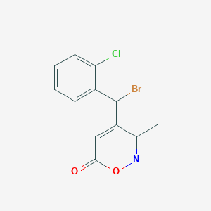 6H-1,2-Oxazin-6-one, 4-[bromo(2-chlorophenyl)methyl]-3-methyl-