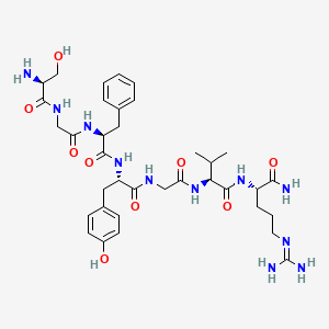 molecular formula C36H53N11O9 B12570537 L-Serylglycyl-L-phenylalanyl-L-tyrosylglycyl-L-valyl-N~5~-(diaminomethylidene)-L-ornithinamide CAS No. 196089-95-9