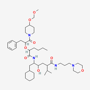 molecular formula C44H74N4O8 B1257070 6-cyclohexyl-4-hydroxy-5-[2-[1-[4-(methoxymethoxy)piperidin-1-yl]-1-oxo-3-phenylpropan-2-yl]oxyhexanoylamino]-N-(3-morpholin-4-ylpropyl)-2-propan-2-ylhexanamide 