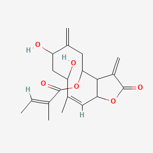molecular formula C20H26O6 B1257071 [(10Z)-7,9-dihydroxy-10-methyl-3,6-dimethylidene-2-oxo-4,5,7,8,9,11a-hexahydro-3aH-cyclodeca[b]furan-4-yl] (E)-2-methylbut-2-enoate 