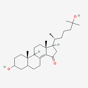 molecular formula C27H44O3 B1257078 (9R,10S,13R,17R)-3-hydroxy-17-[(2R)-6-hydroxy-6-methylheptan-2-yl]-10,13-dimethyl-1,2,3,4,5,6,7,9,11,12,16,17-dodecahydrocyclopenta[a]phenanthren-15-one 