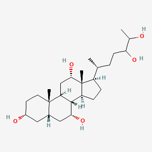 molecular formula C26H46O5 B1257083 27-Nor-5b-cholestane-3a,7a,12a,24,25-pentol CAS No. 78648-95-0