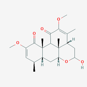 molecular formula C22H30O6 B1257099 (2S,6R,7R,9R,13R,17S)-11-hydroxy-4,15-dimethoxy-2,6,14,17-tetramethyl-10-oxatetracyclo[7.7.1.02,7.013,17]heptadeca-4,14-diene-3,16-dione 