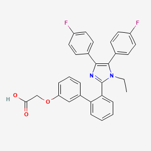 Acetic acid, 2-[[2'-[1-ethyl-4,5-bis(4-fluorophenyl)-1H-imidazol-2-yl][1,1'-biphenyl]-3-yl]oxy]-