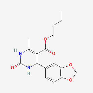 4-Benzo[1,3]dioxol-5-yl-6-methyl-2-oxo-1,2,3,4-tetrahydro-pyrimidine-5-carboxylic acid butyl ester