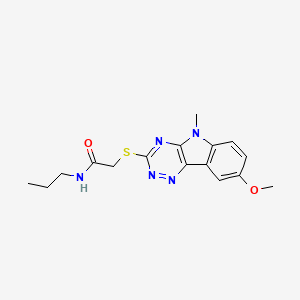 Acetamide,2-[(8-methoxy-5-methyl-5H-1,2,4-triazino[5,6-B]indol-3-YL)thio]-N-propyl-