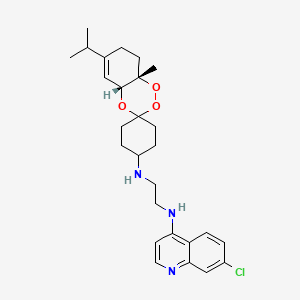 molecular formula C27H36ClN3O3 B1257122 6-Isopropyl-N-[2-[(7-chloroquinoline-4-yl)amino]ethyl]-8abeta-methyl-4abeta,7,8,8a-tetrahydrospiro[1,2,4-benzotrioxin-3,1'-cyclohexane]-4'-amine 