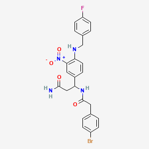 molecular formula C24H22BrFN4O4 B1257123 3-[[2-(4-溴苯基)-1-氧代乙基]氨基]-3-[4-[(4-氟苯基)甲基氨基]-3-硝基苯基]丙酰胺 