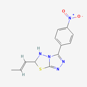 3-(4-nitrophenyl)-6-[(E)-prop-1-enyl]-5,6-dihydro-[1,2,4]triazolo[3,4-b][1,3,4]thiadiazole