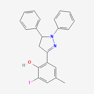 6-(1,5-Diphenylpyrazolidin-3-ylidene)-2-iodo-4-methylcyclohexa-2,4-dien-1-one