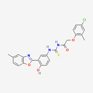 molecular formula C24H20ClN3O4S B12571547 2-(4-chloro-2-methylphenoxy)-N-{[4-hydroxy-3-(5-methyl-1,3-benzoxazol-2-yl)phenyl]carbamothioyl}acetamide 