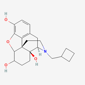 molecular formula C21H27NO4 B1257166 (4R,4aS,12bS)-3-(cyclobutylmethyl)-1,2,4,5,6,7,7a,13-octahydro-4,12-methanobenzofuro[3,2-e]isoquinoline-4a,7,9-triol 