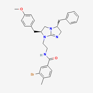 3-bromo-N-[2-[(3R,6S)-6-[(4-methoxyphenyl)methyl]-3-(phenylmethyl)-2,3,5,6-tetrahydroimidazo[1,2-a]imidazol-7-yl]ethyl]-4-methylbenzamide