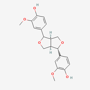 molecular formula C20H22O6 B1257169 4-[(3aR,6S,6aR)-6-(4-hydroxy-3-methoxyphenyl)-1,3,3a,4,6,6a-hexahydrofuro[3,4-c]furan-3-yl]-2-methoxyphenol 