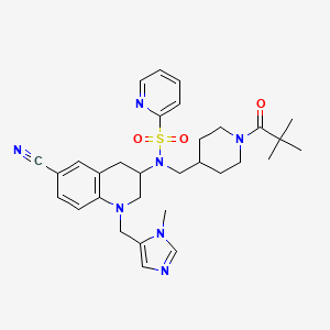 N-[6-cyano-1-[(3-methylimidazol-4-yl)methyl]-3,4-dihydro-2H-quinolin-3-yl]-N-[[1-(2,2-dimethylpropanoyl)piperidin-4-yl]methyl]pyridine-2-sulfonamide