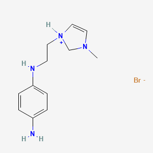 1-[2-(4-Aminoanilino)ethyl]-3-methyl-2,3-dihydro-1H-imidazol-1-ium bromide