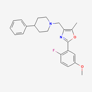 molecular formula C23H25FN2O2 B1257195 2-(2-Fluoro-5-methoxyphenyl)-5-methyl-4-[(4-phenyl-1-piperidinyl)methyl]oxazole 