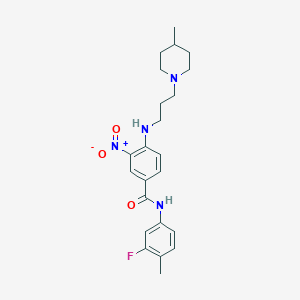 molecular formula C23H29FN4O3 B1257197 N-(3-fluoro-4-methylphenyl)-4-[3-(4-methyl-1-piperidinyl)propylamino]-3-nitrobenzamide 
