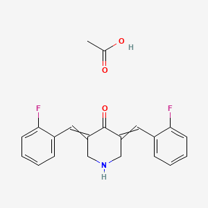 4-Piperidinone, 3,5-bis[(2-fluorophenyl)methylene]-, acetate