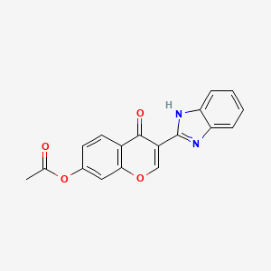 3-(1H-Benzimidazol-2-yl)-4-oxo-4H-1-benzopyran-7-yl acetate