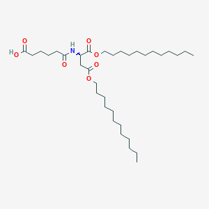 6-[[(2S)-1,4-didodecoxy-1,4-dioxobutan-2-yl]amino]-6-oxohexanoic acid