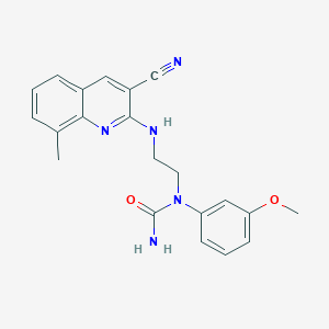 N-{2-[(3-Cyano-8-methylquinolin-2-yl)amino]ethyl}-N-(3-methoxyphenyl)urea