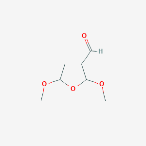 molecular formula C7H12O4 B125724 2,5-Dimethoxy-3-tetrahydrofurancarboxaldehyde CAS No. 50634-05-4