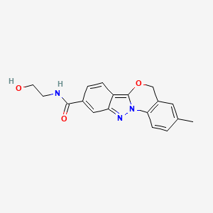 molecular formula C18H17N3O3 B1257244 N-(2-hydroxyethyl)-3-methyl-5H-indazolo[2,3-a][3,1]benzoxazine-9-carboxamide 