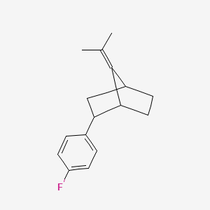 molecular formula C16H19F B12572463 2-(4-Fluorophenyl)-7-(propan-2-ylidene)bicyclo[2.2.1]heptane CAS No. 185380-33-0