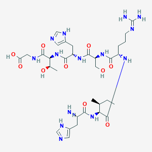 molecular formula C33H54N14O10 B12572487 L-Histidyl-L-isoleucyl-N~5~-(diaminomethylidene)-L-ornithyl-L-seryl-L-histidyl-L-threonylglycine CAS No. 511245-92-4