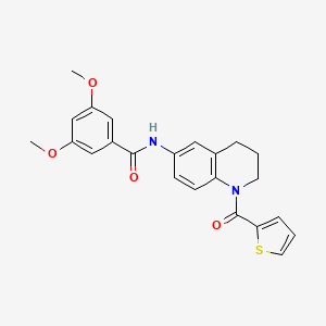 3,5-dimethoxy-N-[1-[oxo(thiophen-2-yl)methyl]-3,4-dihydro-2H-quinolin-6-yl]benzamide